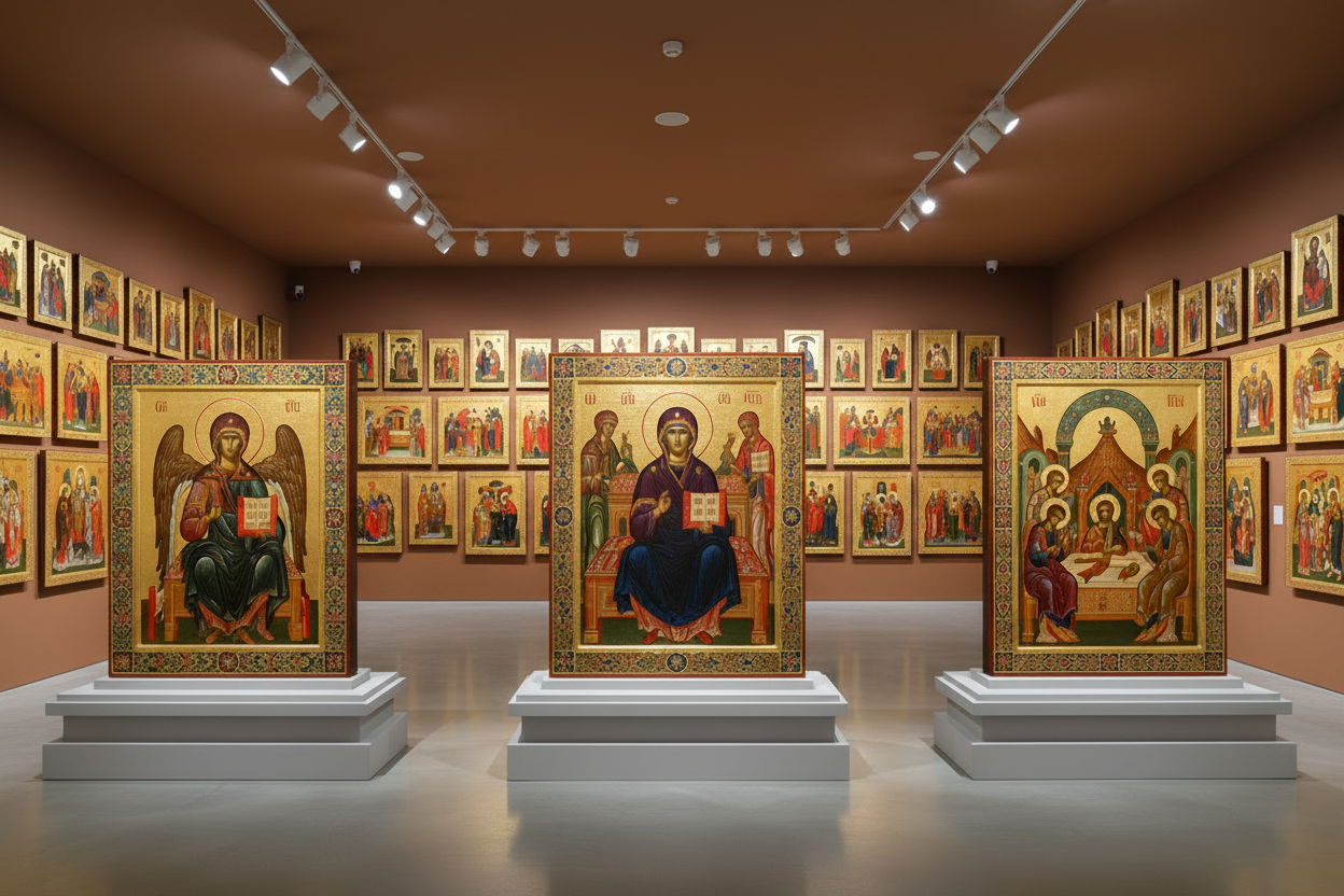Галерея ікон з коричневим фоном